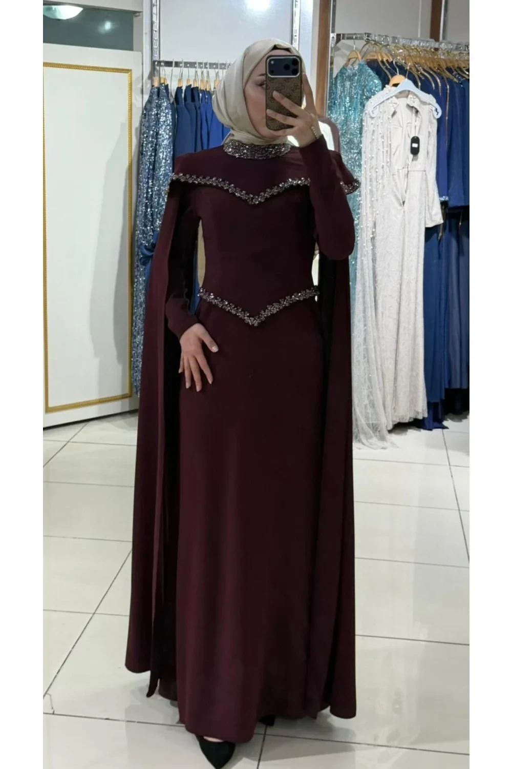 Hilal Abiye Bordo