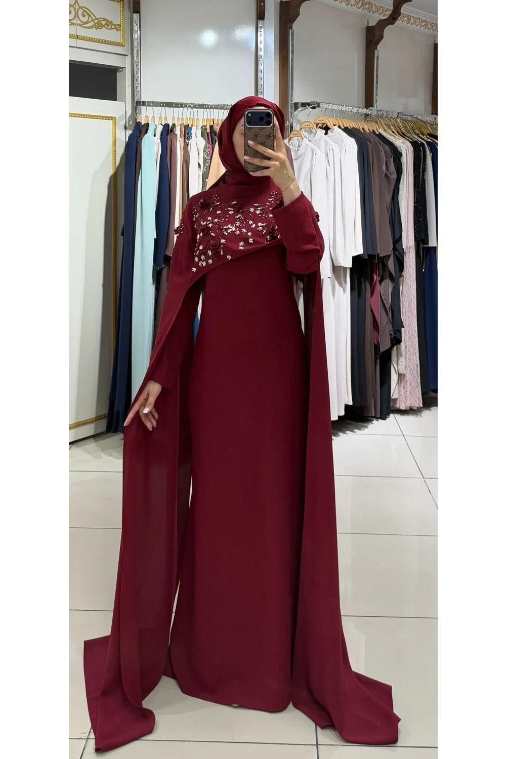 627 Abiye Bordo - Görsel 3