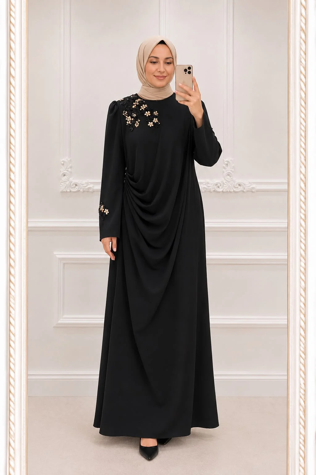 608 Siyah Elbise