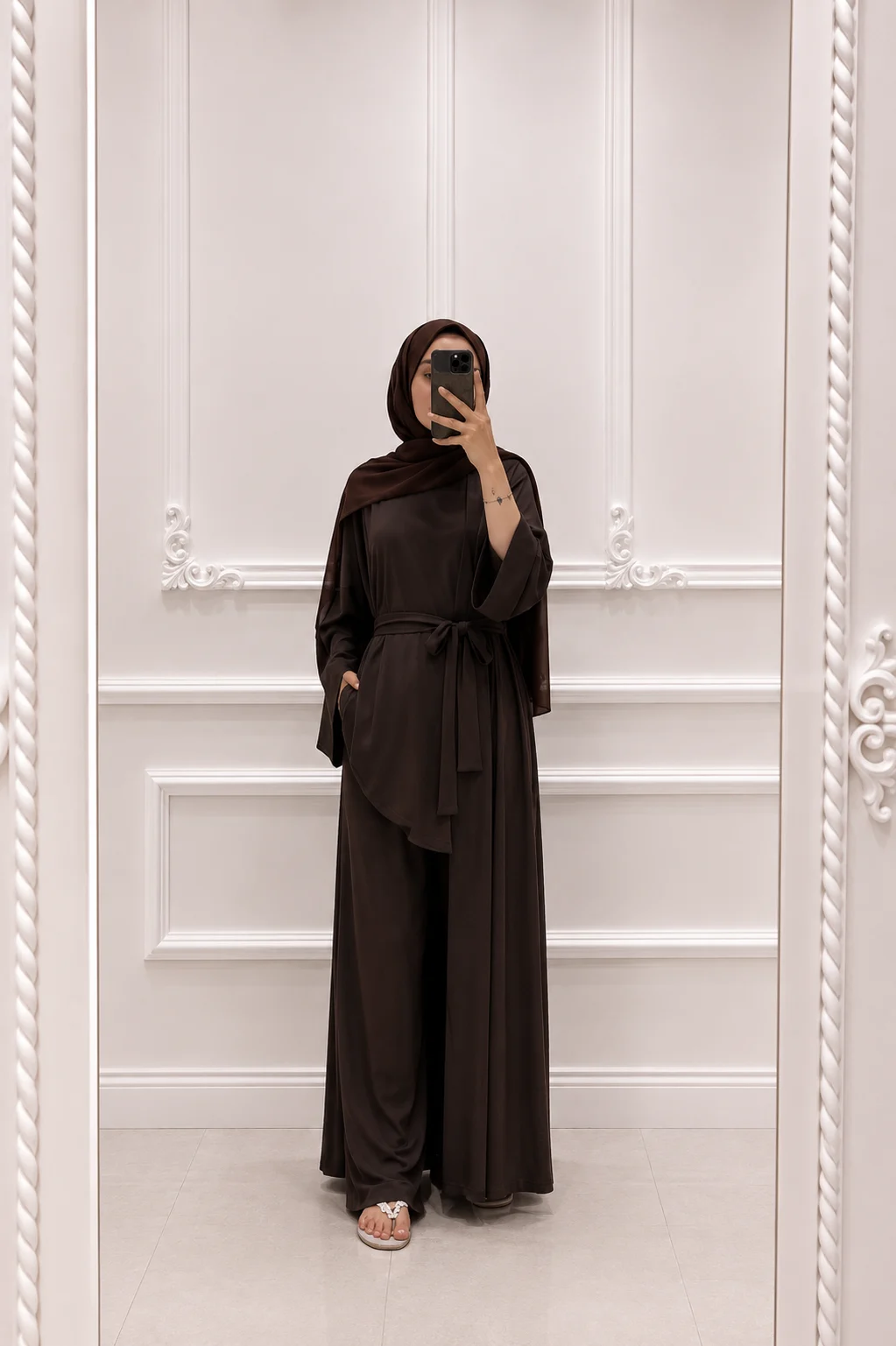 Abaya Takım Kahve