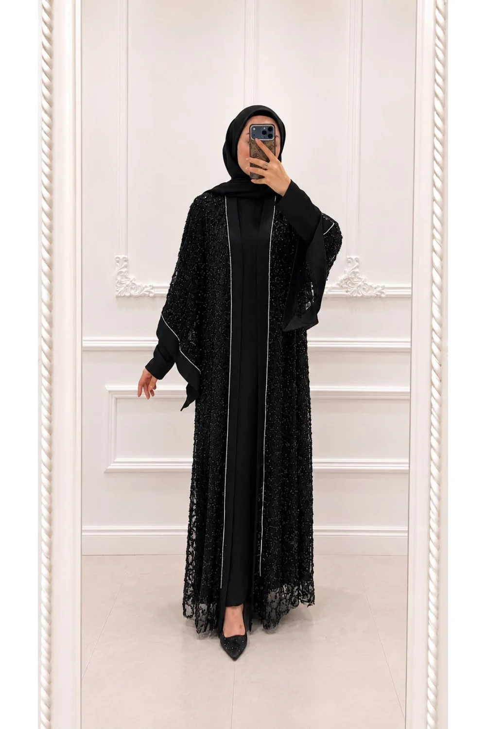 WhatsApp Image 2026 07 14 At 18.19.39 2370 2 li Abaya Elbise Siyah - Görsel 1